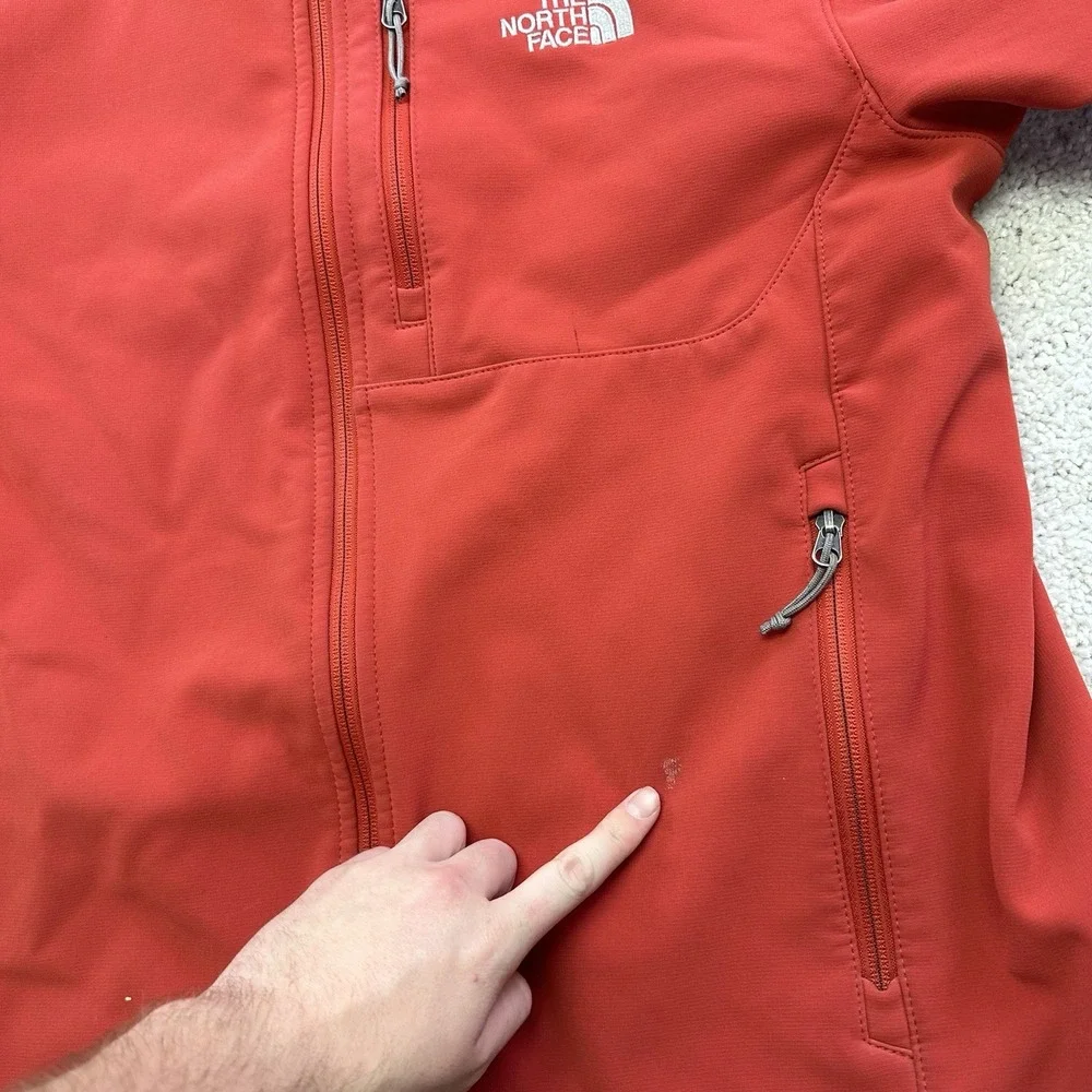 The North Face Mens Apex Bionic Softshell Jacket Red Fleece Lined Large